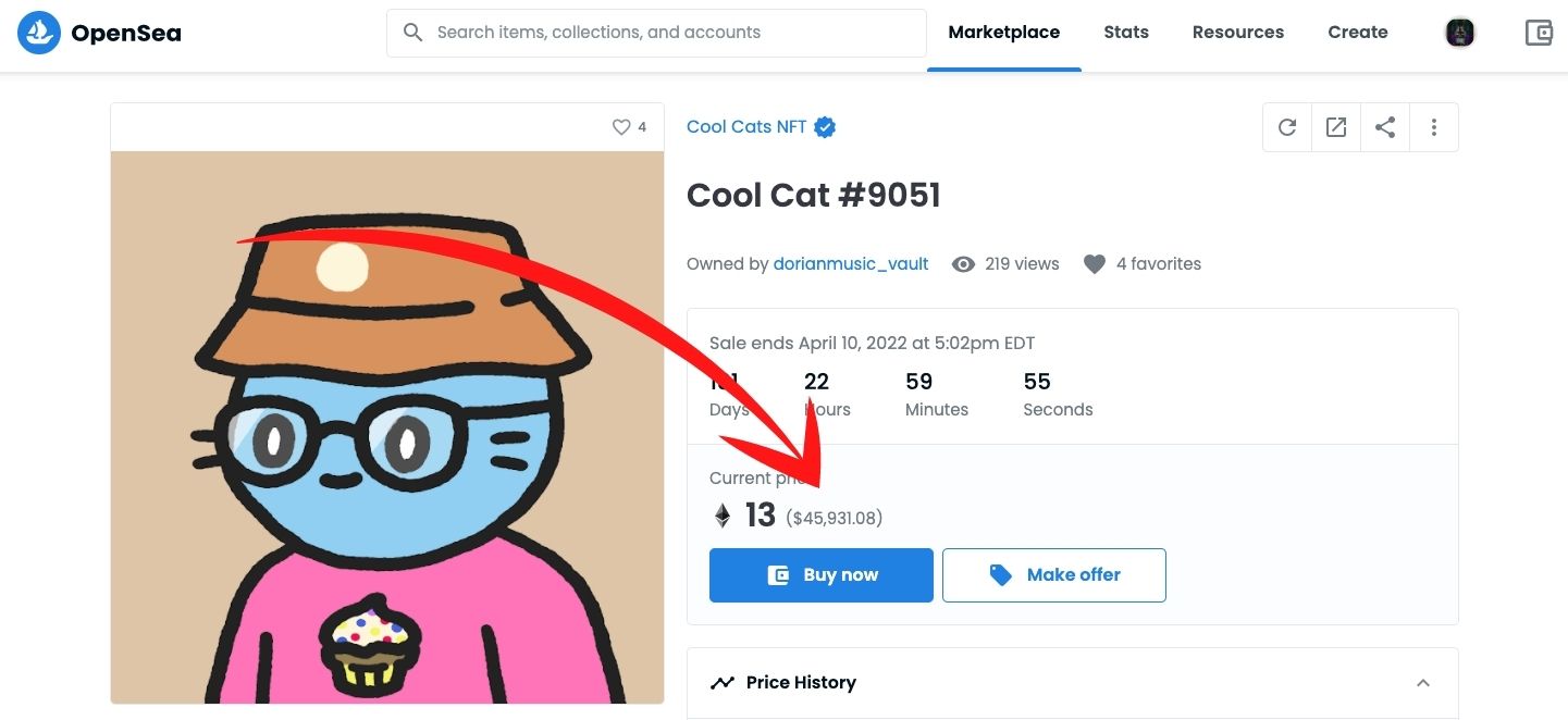 Buy an NFT on OpenSea